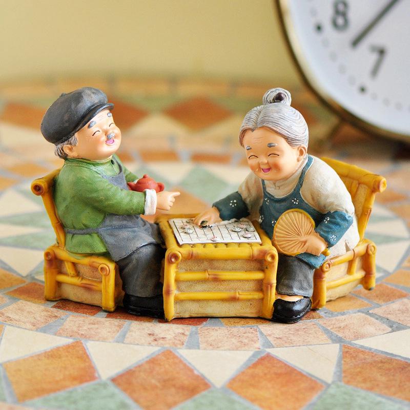 

Resin Rosewood TV Cabinet Decor: Handcrafted Elderly Ornaments, Home Decorations, Wedding Gift