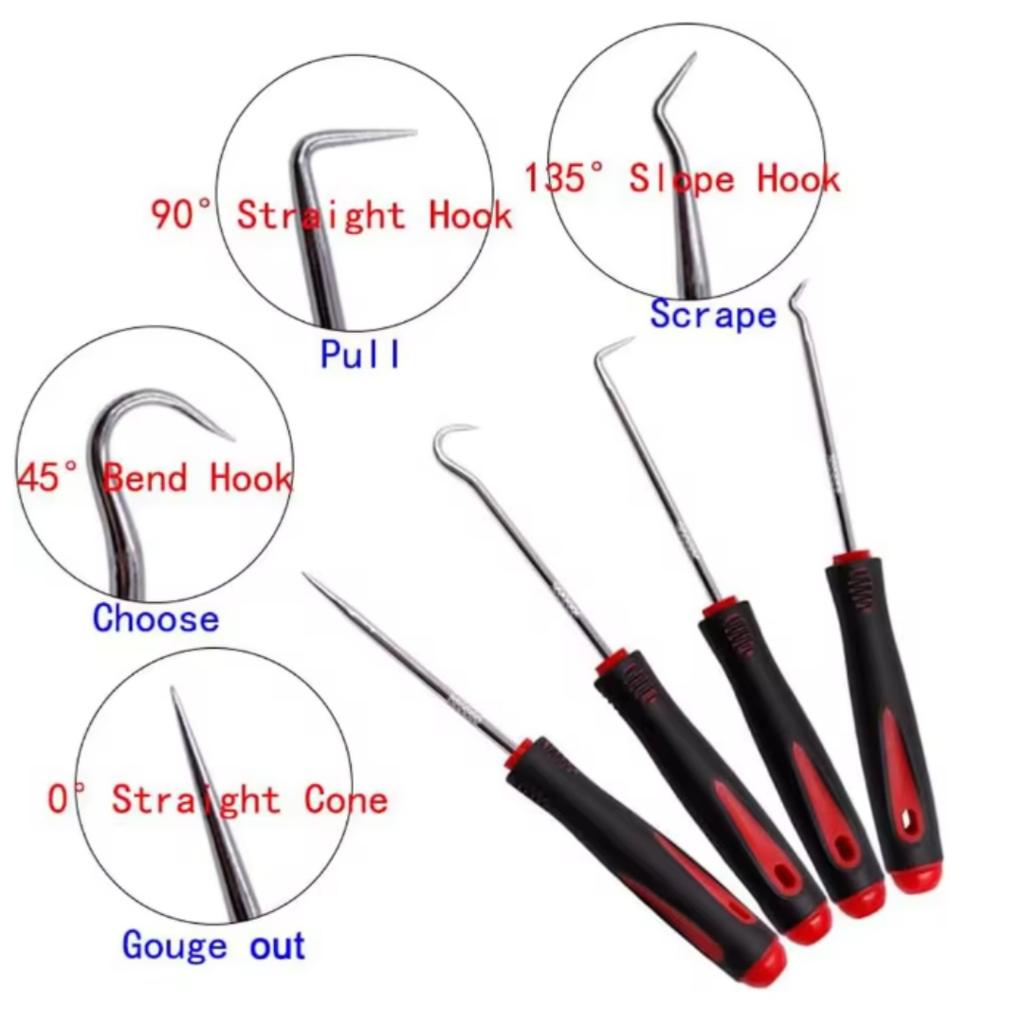 Carro Auto Veículo Óleo Selo Chaves De Fenda Conjunto O-Ring Selo Junta Extrator Removedor Pick Ganchos Ferramentas Selagem Ferramentas De Reparo 16cm 4Pcs