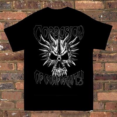 Tričko Corrosion of Conformity s logem, krátký rukáv, černá bavlna - Unisex tričko