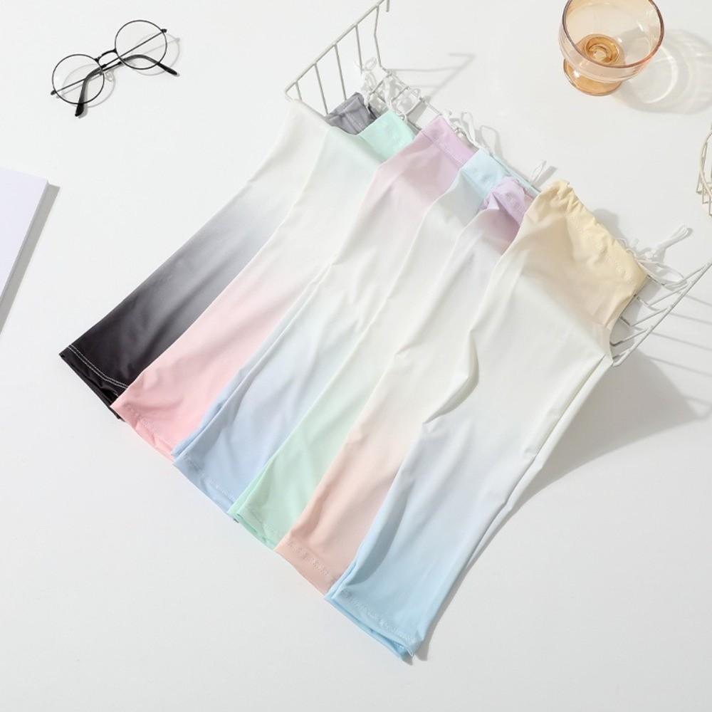 Gradient Color Sunscreen Arm Sleeves Flared Cycling Arm Cover Cute Ice Silk Arm Sleeves  Ladies