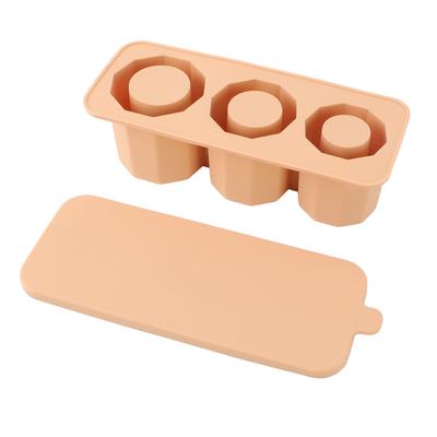 Ice Mold Sy Fill Silicone 3 Cavity Hollow Cylinder Ice for Whiskey Cold Drink