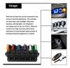 6 Way Fuse Block 6 Circuit Fuse Holder Dustproof 6P Fuse Box for Automotive Vehicle Modification