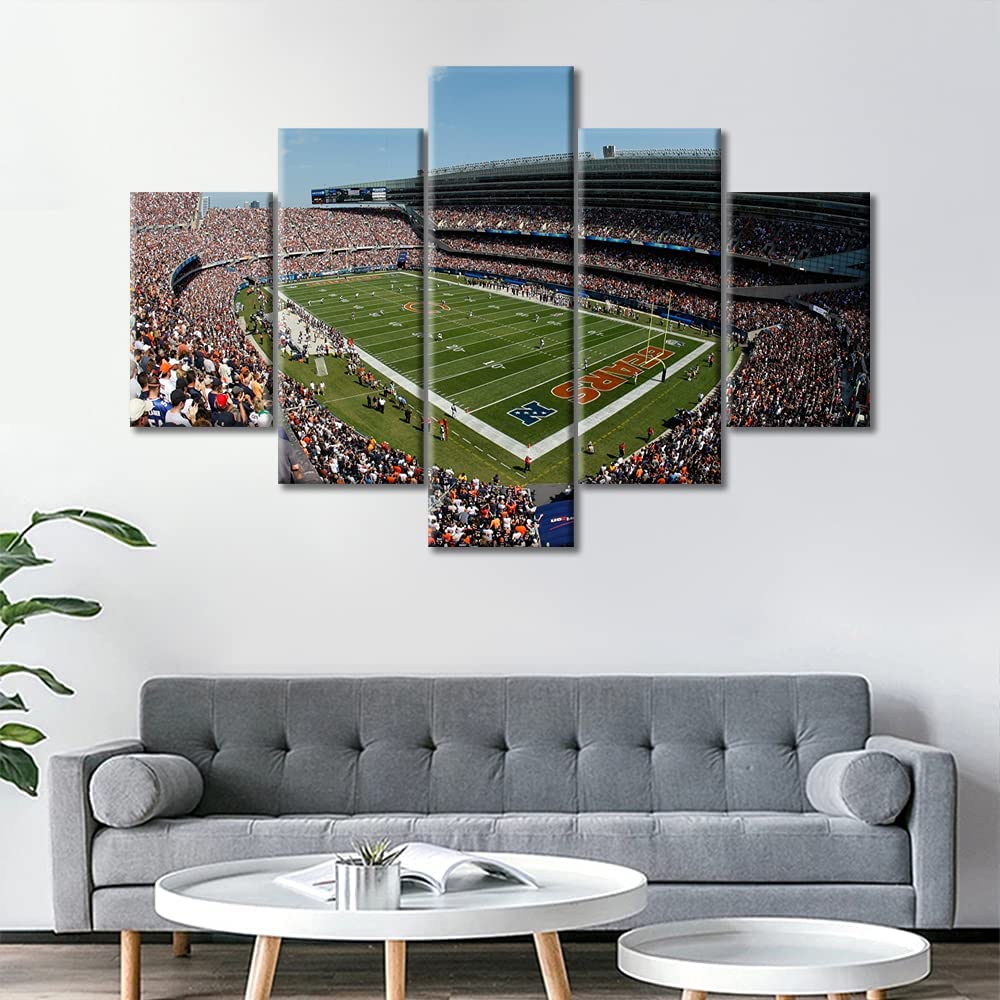 5Pcs Chicago Soldier Field Paintings Soccer Sports Stadium 5 Pieces Pictures Art Poster HD Print Home Decor No Framed Modern