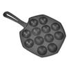 12 Hole Egg Puff Pan Non Stick Cast Iron Frying Pan Meat Ball Pancake Pan for Household Kitchen