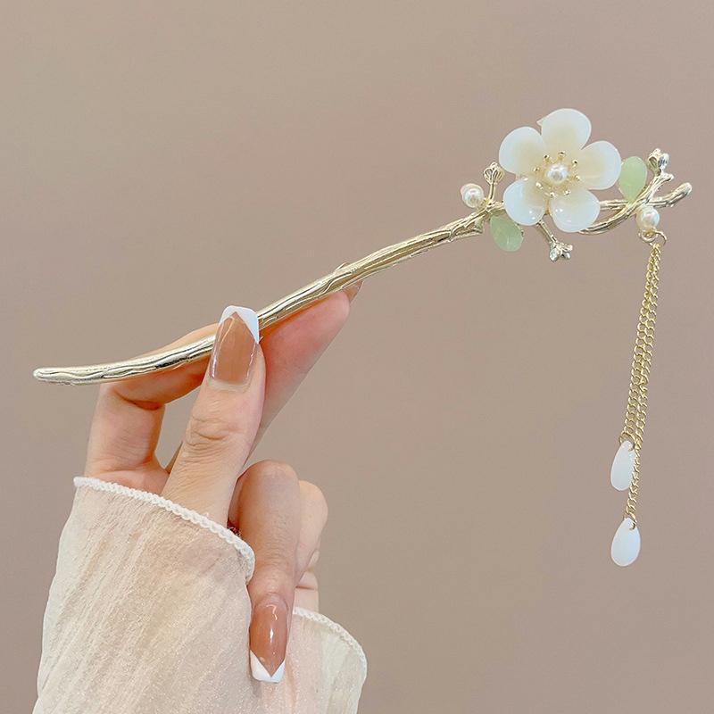Tyčinka do vlasů Hanfu ve vintage čínském stylu Ženy Kovový střapeček Vidlička do vlasů Hůlky do vlasů Sponka do vlasů Žena Šperky Spona do vlasů Příslušenství