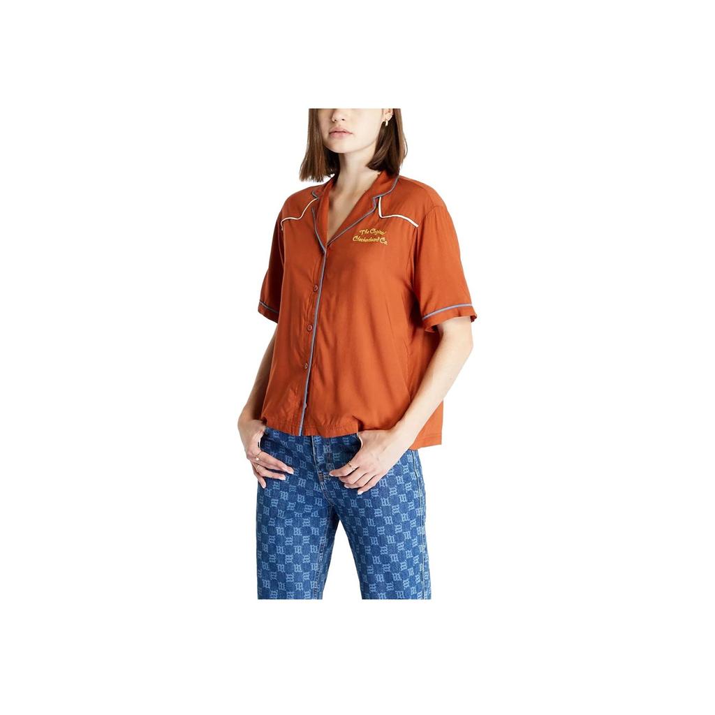 Vans Dusk Downer Solid Loose Casual Polo Shirt Women shirts Brown VN00076CCKN1