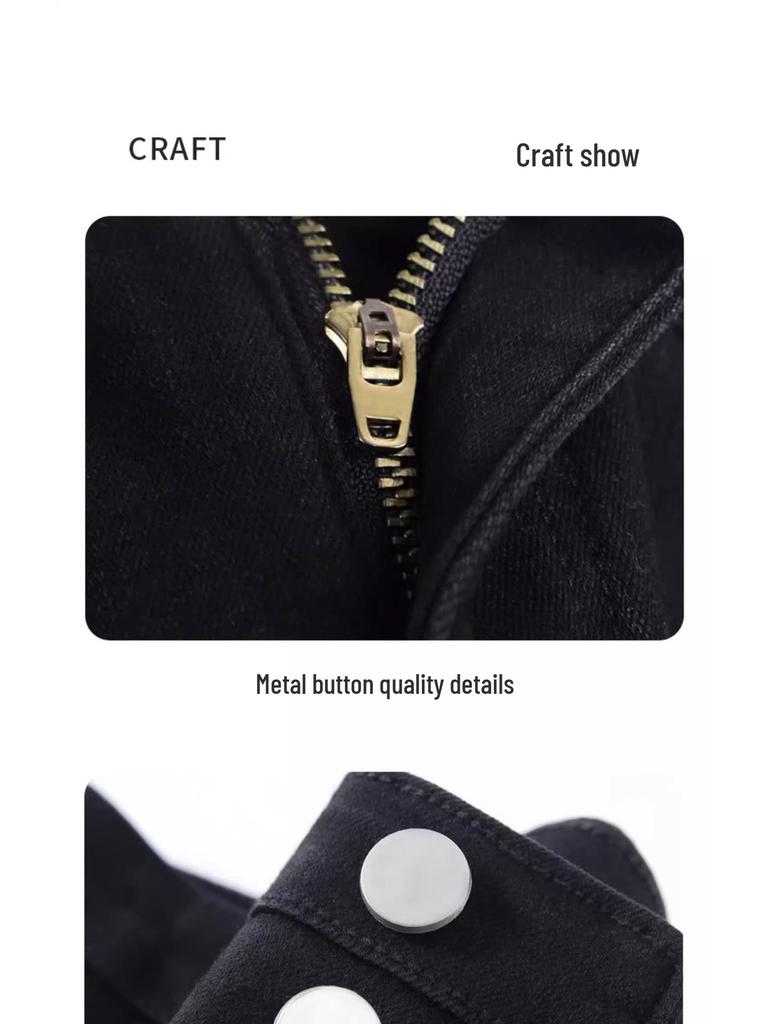 Women's High-Waist Black Micro Flare Slit Jeans - Early Spring 2025 Collection