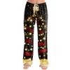 Women's Christmas Print Casual Pants with No Pockets for Holiday Lounging and Everyday Wear