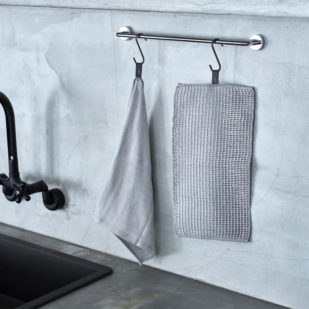 h concept ash tag Daifukin DH-090-GY1 Heavyweight 100% Cotton Dishcloth, Quick-Drying, Scrape-Away, 340 x 170mm, Made in Japan