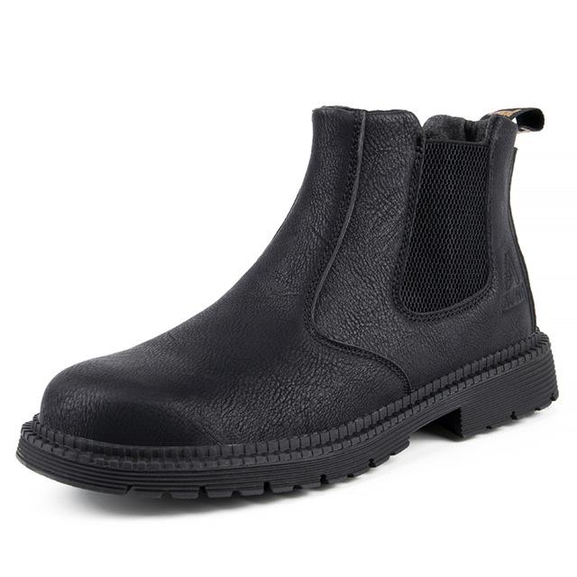 Winter Boots Mens Work  Boots Anti-Smash And Anti-Puncture Incredibles Work Boots Men  Shoes Steel Toe Chelsea Boots