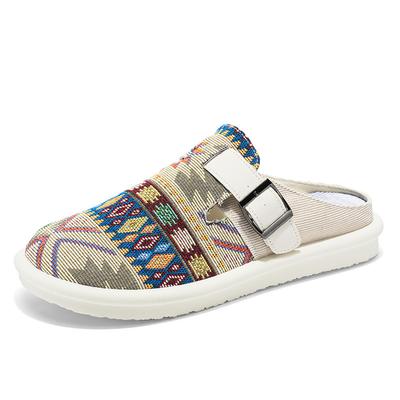 Soft Denim Shoes Personality Ripped Heeless Lazy Wind Sleeve Tide Drag Men's Slippers