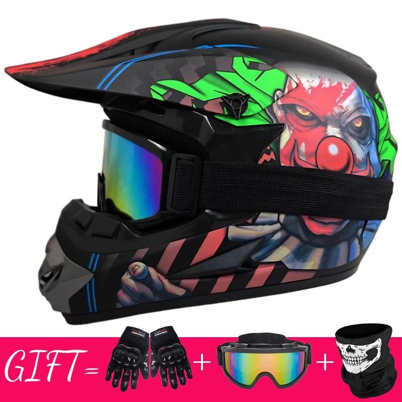 Full Face Mountain Bike Helmet With Goggles Gloves Mask Downhill MTB Trail Riding