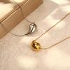 Cross-Border European And American Hot-Selling Stainless Steel Hollow Water Drop Pendant Necklace High-End Women'S Personality Comma Collarbone Chain