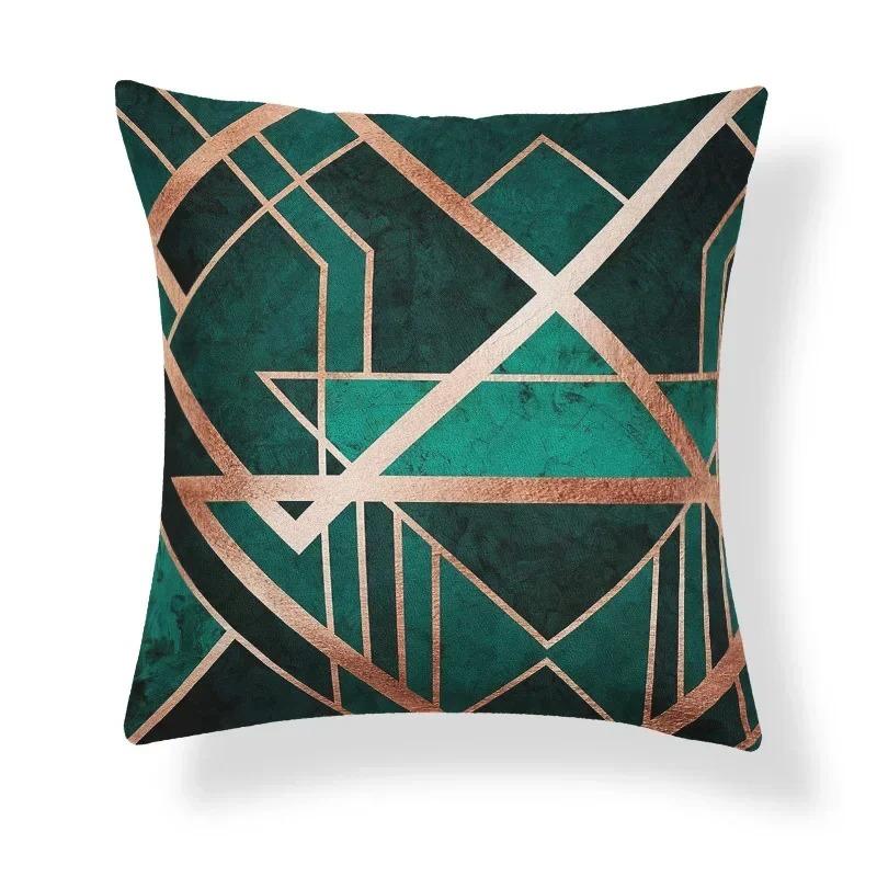 Retro Ethnic Style Art Pattern Light Luxury Gold Bedroom Living Room Sofa Seat Decorative Cushion Cover Geometric Pillowcase