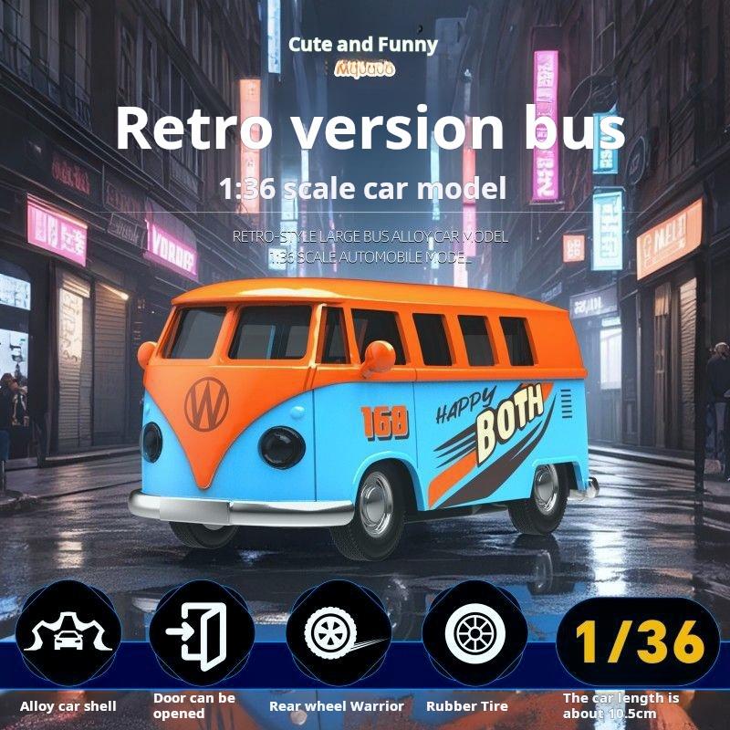 1/36 Simulations-Bus-Transporter Golfblau Legierung Druckgussmodell für Volkswagen T1 Samba Spielzeug für Kinder Sammlerstücke Geschenke