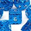 7 Pcs Blue White Stripe Metal Dice Solid Metal Polyhedral Dice Set Suitable for Role-Playing RPG  Board Game Card Game
