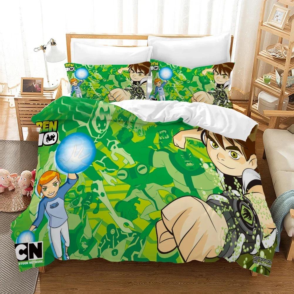 3D Ben Alien Force 10 Comfortable Duvet Quilt Cover Pillowcase Bedding Set Children Bedroom Decoration Home Textile