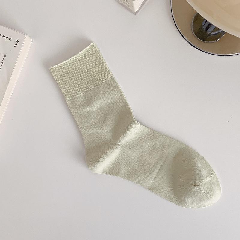 Women's Seamless Ultra-Thin Combed Cotton High Socks - Breathable, Anti-Pilling, Pure Color, Postpartum-Friendly