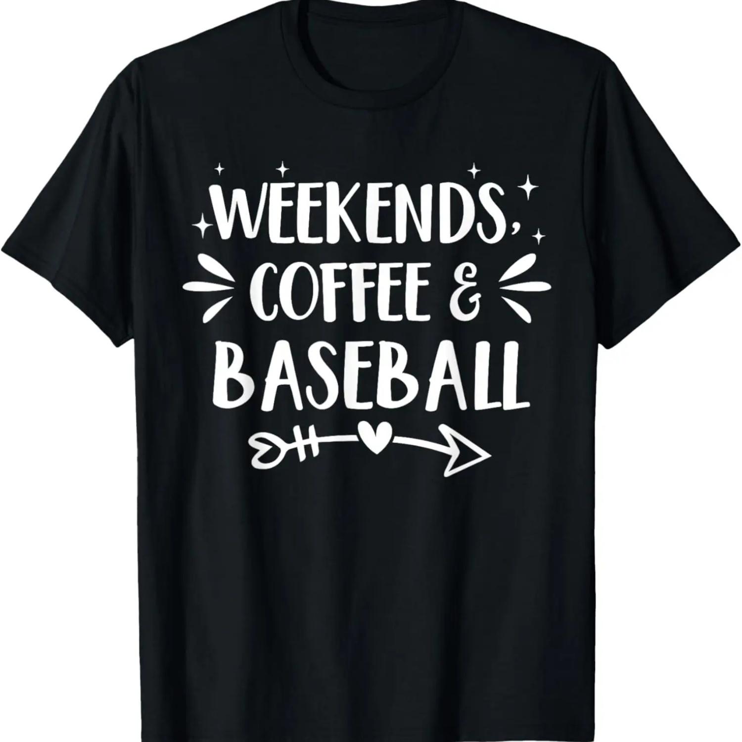 Выходные, Кофе и Бейсбол Фанатка Бейсбола Мама Бейсболиста Футболка S