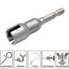 1/4 Inch 6.35mm Hex Shank Socket Adapter Nut for Power Tool Slotted Butterfly Bolt Socket Wrench Electric Screwdriver Sleeve