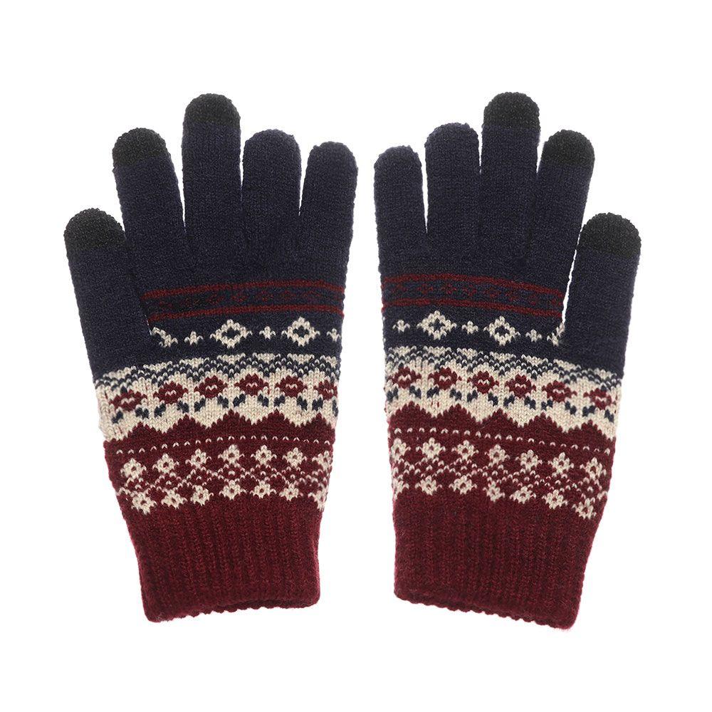 Outdoor Thick Warm Touch Screen Mittens Winter Gloves Knitted Full Finger Gloves
