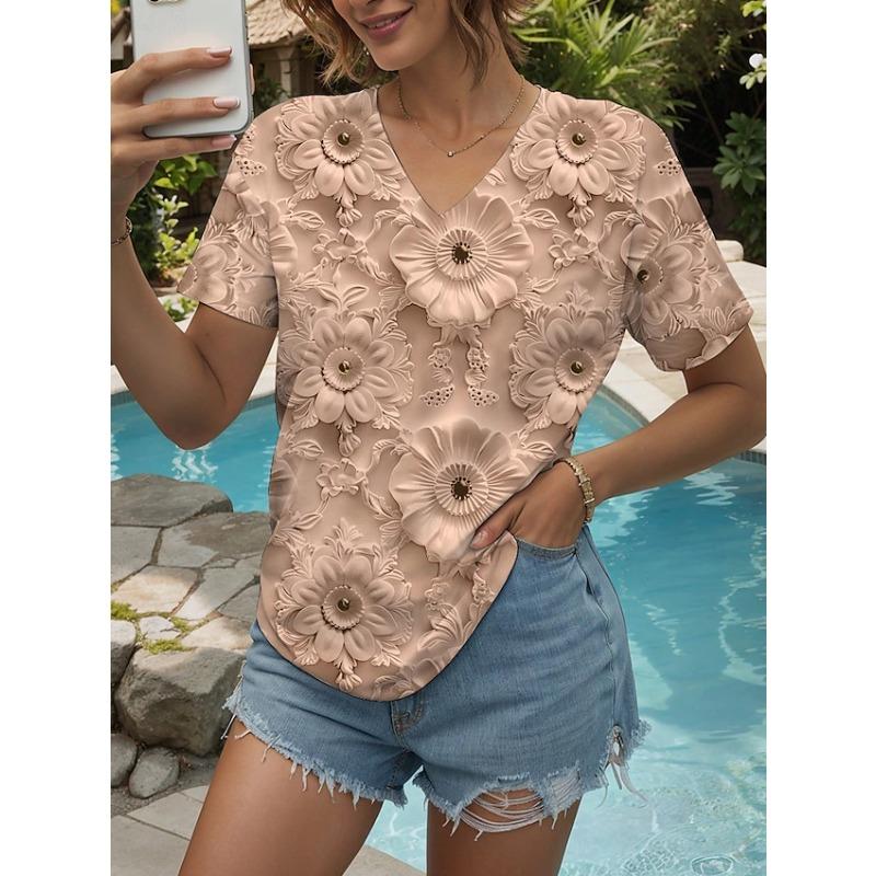 JPNTKY Women's Fashion Casual Short Sleeve V Neck Blouses & Shirts
