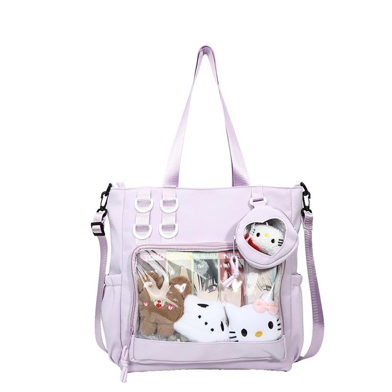Large Capacity Clutter Bag Transparent Nylon Shoulder Bag Women's Tote Bag