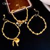 24K echtvergoldetes chinesisches geometrisches rundes Perlenarmband leichter Luxus hochwertiges Armband personalisierter Schmuck