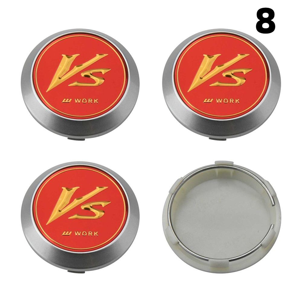 4 STuks Nieuwe 64MM Buiten Diameter / 60MM Binnen Diameter Dop Voor Velgen WORK EMOTION EQUIP MEISTER VS Logo Wielnaafdop Sportauto Velgkap Naafdoppen