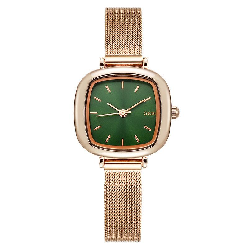 Watch for Women, Simple Temperament, Student, Small Dial, Thin Strap, Compact Square Mesh Chain, Niche Watch, Ladies Watch