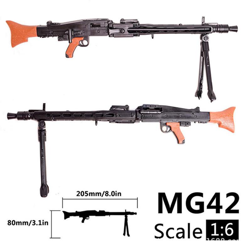 1/6 Scale WWII German Army MG42 Gatling Machine Gun Model Assembly Puzzles Building Bricks AK47 M16 Soldier Action Figure Toys