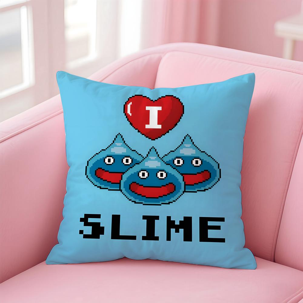 Cute Japanese Game DDragon Quest Slime Cushion Cover Pillow Case Soft Skin Friendly Fabric Concealed Zipper