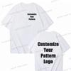 Tops Custom Diy Logo Cotton T-shirt Unisex Fashion Casual Tops Customize Pattern Logo Summer Tops Men Women Street Wear Clothes