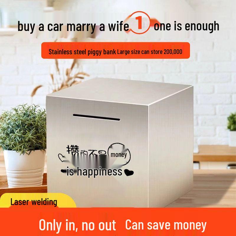 Stainless Steel Anti-Fall Piggy Bank - Creative Unbreakable Metal Money Box Birthday Gift