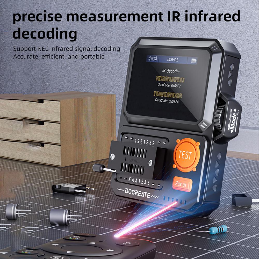 LCR-D2 Transistor Tester, Capacitance, Resistance and MOSFET Measuring Instrument, NRC Infrared Signal Decoder, Type-C Interface