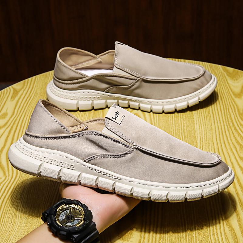 Holfredterse Lazy Shoes Classic Men'S Sneakers Loafer Shoes Casual Canvas Shoes Slip On Wide Fit Shoes Black/Green/Khaki Ys9901