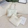 Tote Bag With Heart Pattern And Cotton Lining For Daily Use