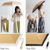 Folding Parasol for Both Rain and Shine Bamboo for Women [VITAFELICE] (lightweight/curved Handle) Vsgz-452z (combination (beige Black))