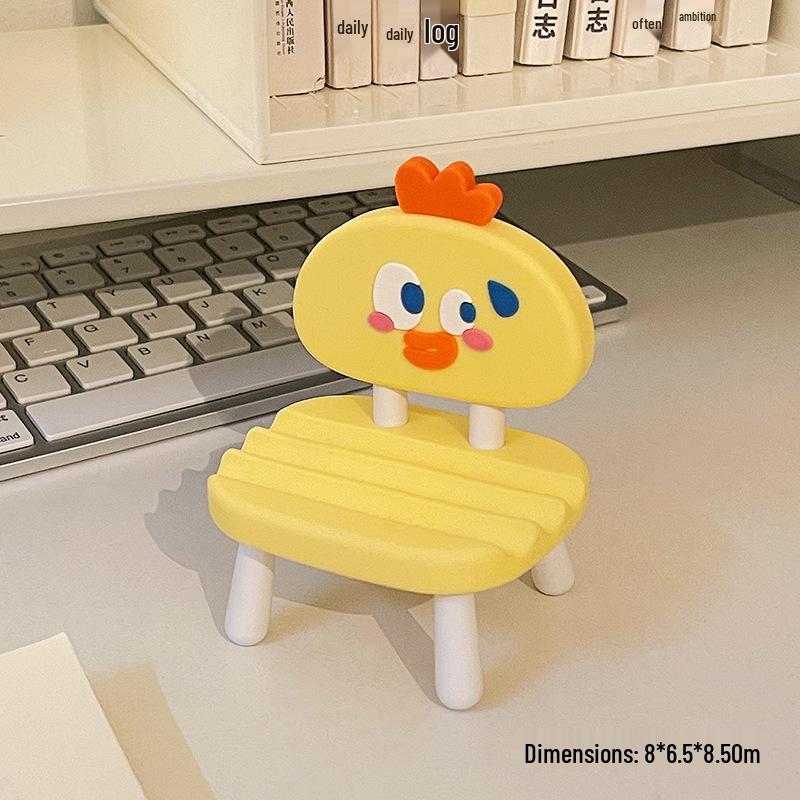 Cute Animal Desk Phone Holder - Creative Puppy, Chick, Rabbit Ornaments with Soft Rubber Chair