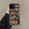 Art Bookshelf And Small Flowers Phone Case For iPhone 17 Pro Max 16 15 Pro 14 13 Mini 12 11 XR XS 17Air Plus Hard Matte Cover