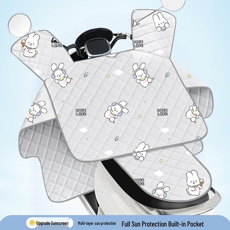 Summer Sunshade & Sun Protection EV Windshield & Handle Cover - Breathable, Oxford Cloth, Windproof for Electric Bicycles