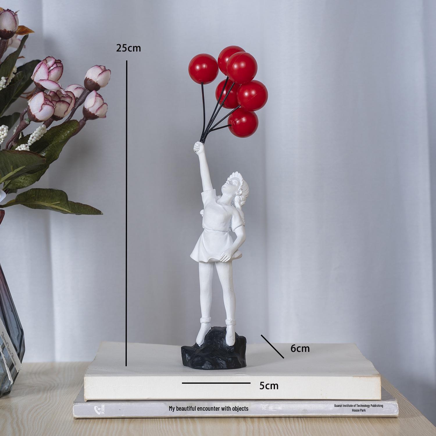 

Banksy Balloon Girl Resin Ornament for Home Decor белый