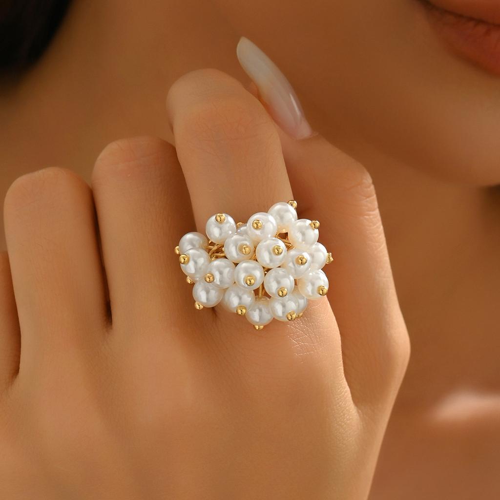 Pearl Rings Minimalist Premium Retro Light Luxury Open Finger Rings