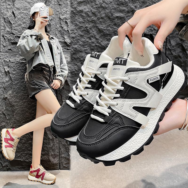 ins Korean version of the new Forrest Gump shoes women's 2025 spring and autumn student sports running shoes casual thick-soled heightening dad shoes