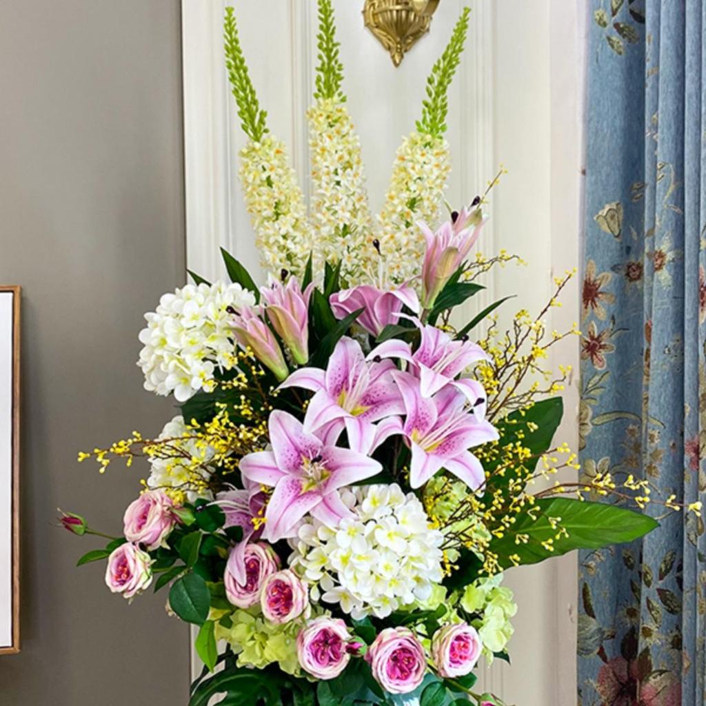 Artificial Silk Flowers for Living Room, Hotel, or Mall Decor - Vase Not Included, Easy to Ship