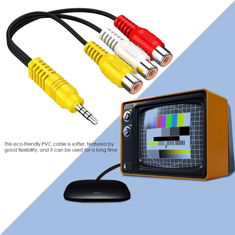 3.5MM To 3 RCA Cable Video Component AV Adapter Cable For TCLTV 3.5mm To RCA Red White And Yellow Female Video Cable TV Set