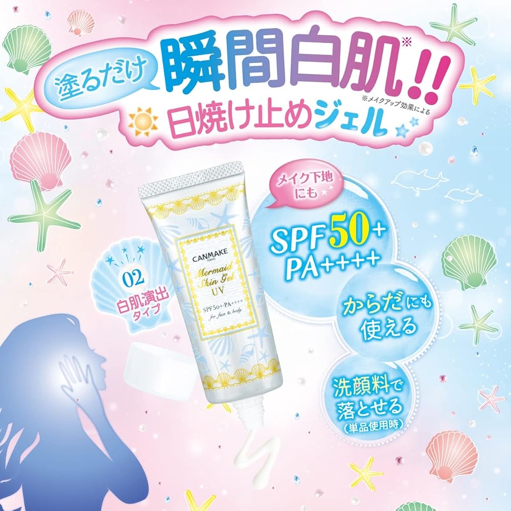 CANMAKE Mermaid Skin Gel UV 02 White 41g Makeup Primer