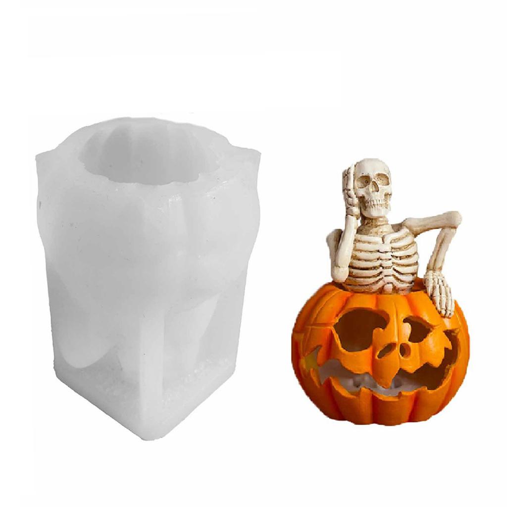 3D Skeleton Candle Mould Halloween Silicone Molds Pumpkins Castings Molds Handmade Plasters Molds Craft Supplies