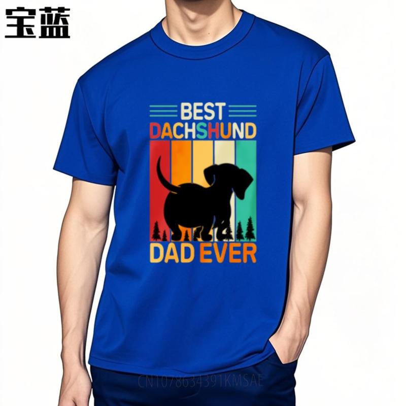 Minimalist Tshirt Soft Oneck t shirt Vintage Best Dachshund Dad Ever Vintage Design Hiphop For men Tee shirt Breathable Tee
