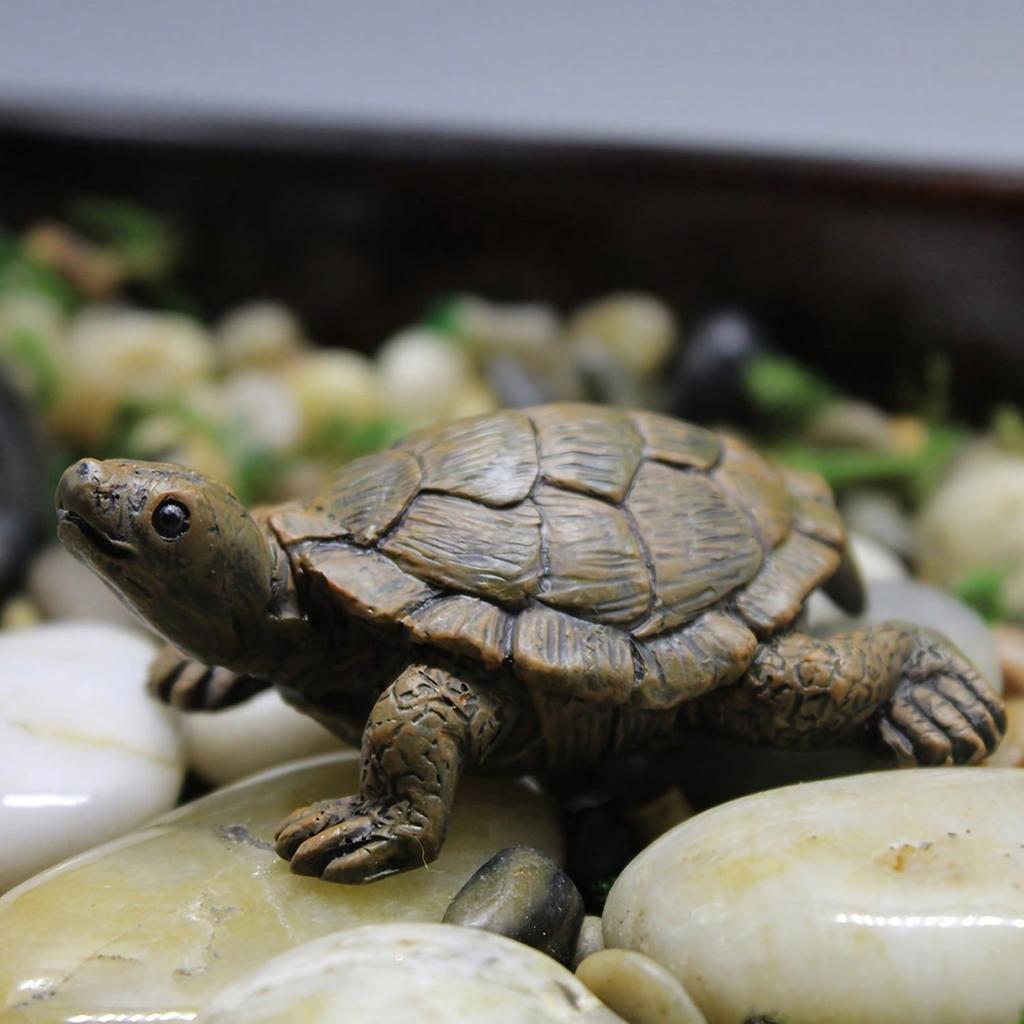 High - Fidelity Mini Turtle Model for Aquatic and Terrestrial Terrarium Decorations Great Gift for Turtle Lovers and Hobbyists